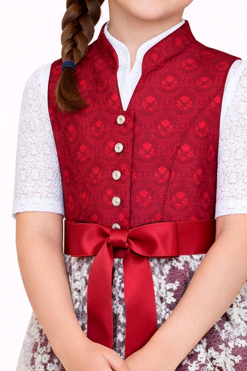 Isar-Trachten Dirndl Kinderdirndl 2tlg. - CARLY - rot