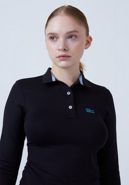 SPORTKIND Funktionsshirt Golf Langarm Poloshirt Damen & Mädchen schwarz