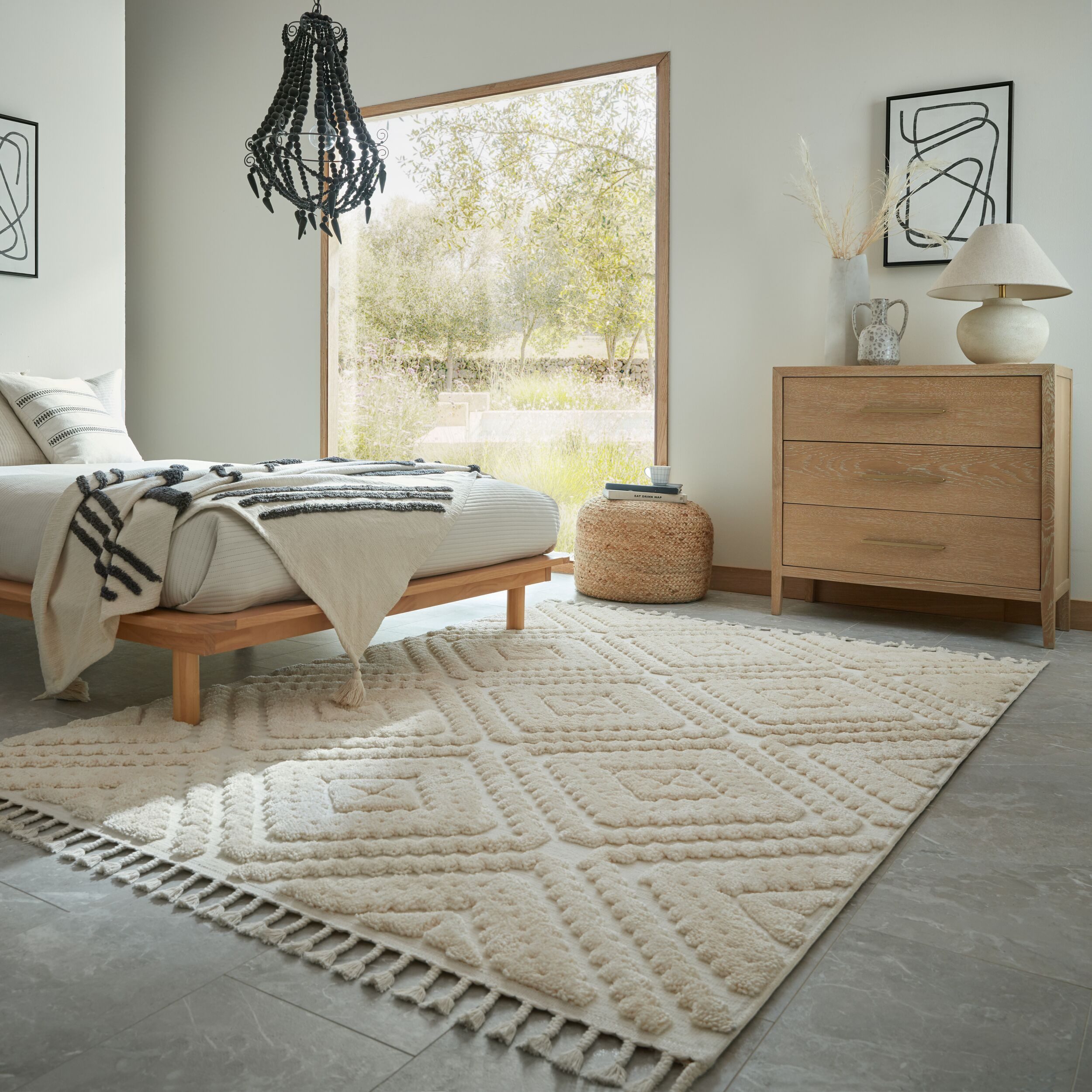 FLAIR RUGS Designteppich DIOMARA, rechteckig, Höhe: 20 mm, Strukturierte Hoch-Tief-Optik, Boho Stil