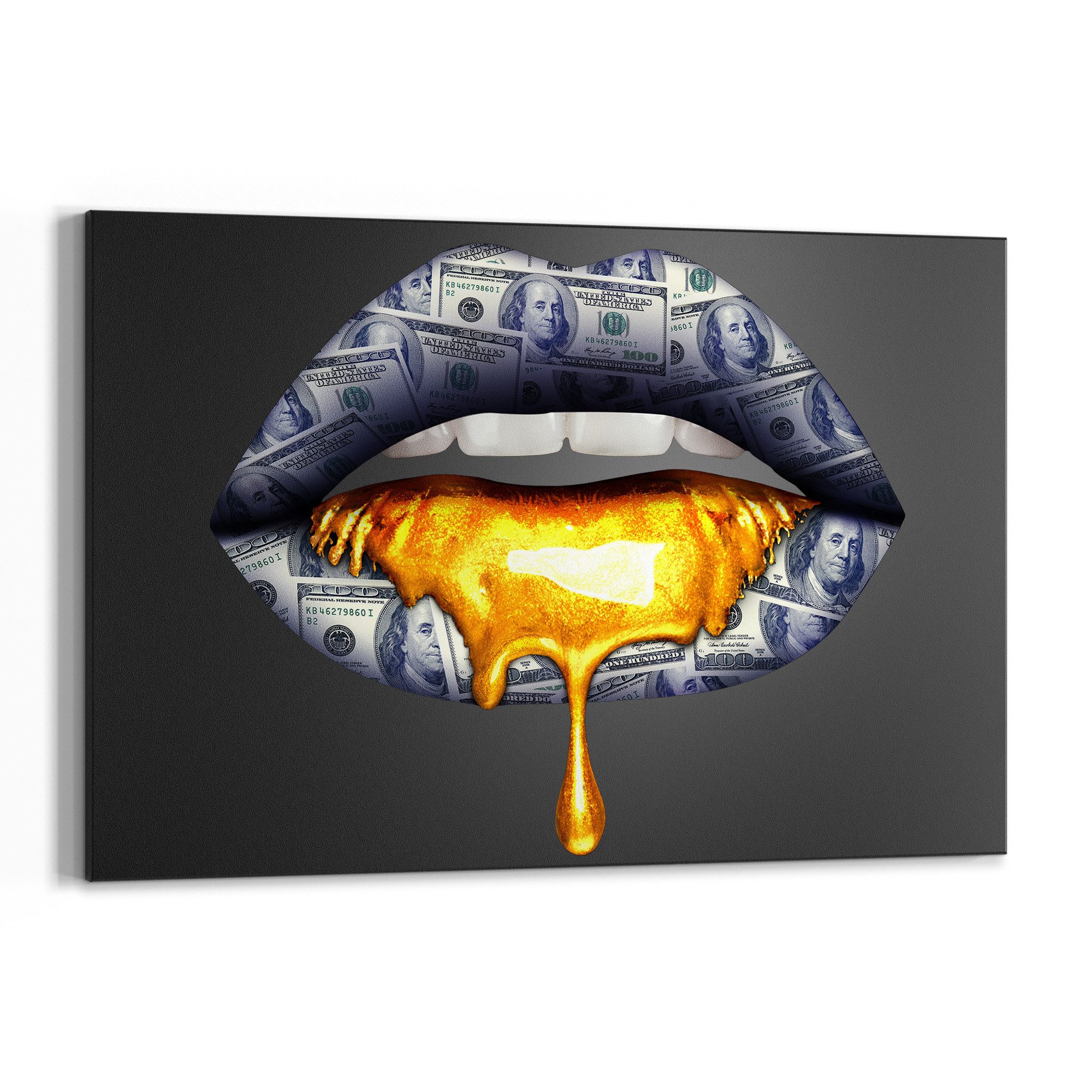 DEQORI Wandtafel 'Luxuriöse Lippen', (1-tlg), Metall Kreidetafel bedruckt Schreibtafel modern Schiefertafel Tafel