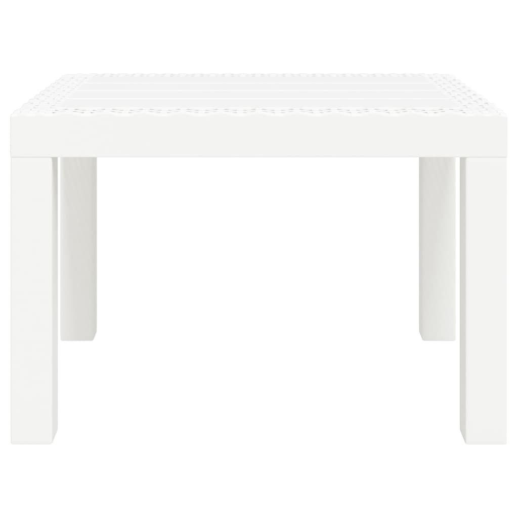 furnicato Gartentisch Weißer aus PP, 59 x 47 x 40 cm (1-St), Stoßfester Outdoor-Tisch mit stabiler Platte für den Balkon
