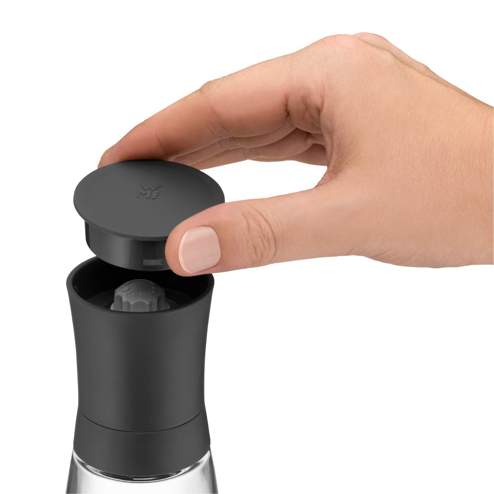 WMF Gewürzmühle Trend Gewürzmühlen-Set, 2-teilig, grau, (2 Stück), Unbefüllt, Keramikmahlwerk verschleiß,- korrosions- und abriebfrei