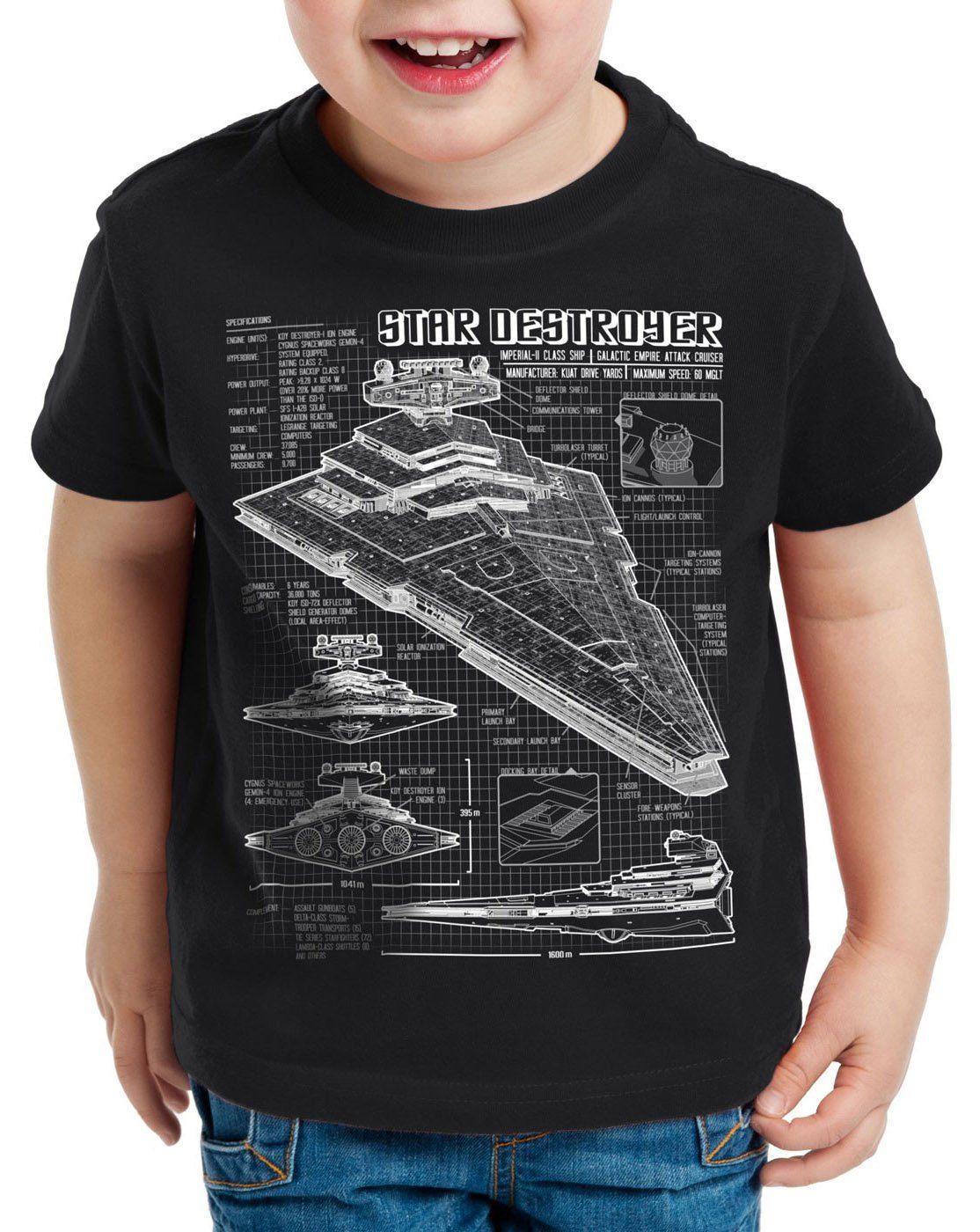 style3 T-Shirt Sternenzerstörer Blaupause raumschiff star krieg wars der sterne