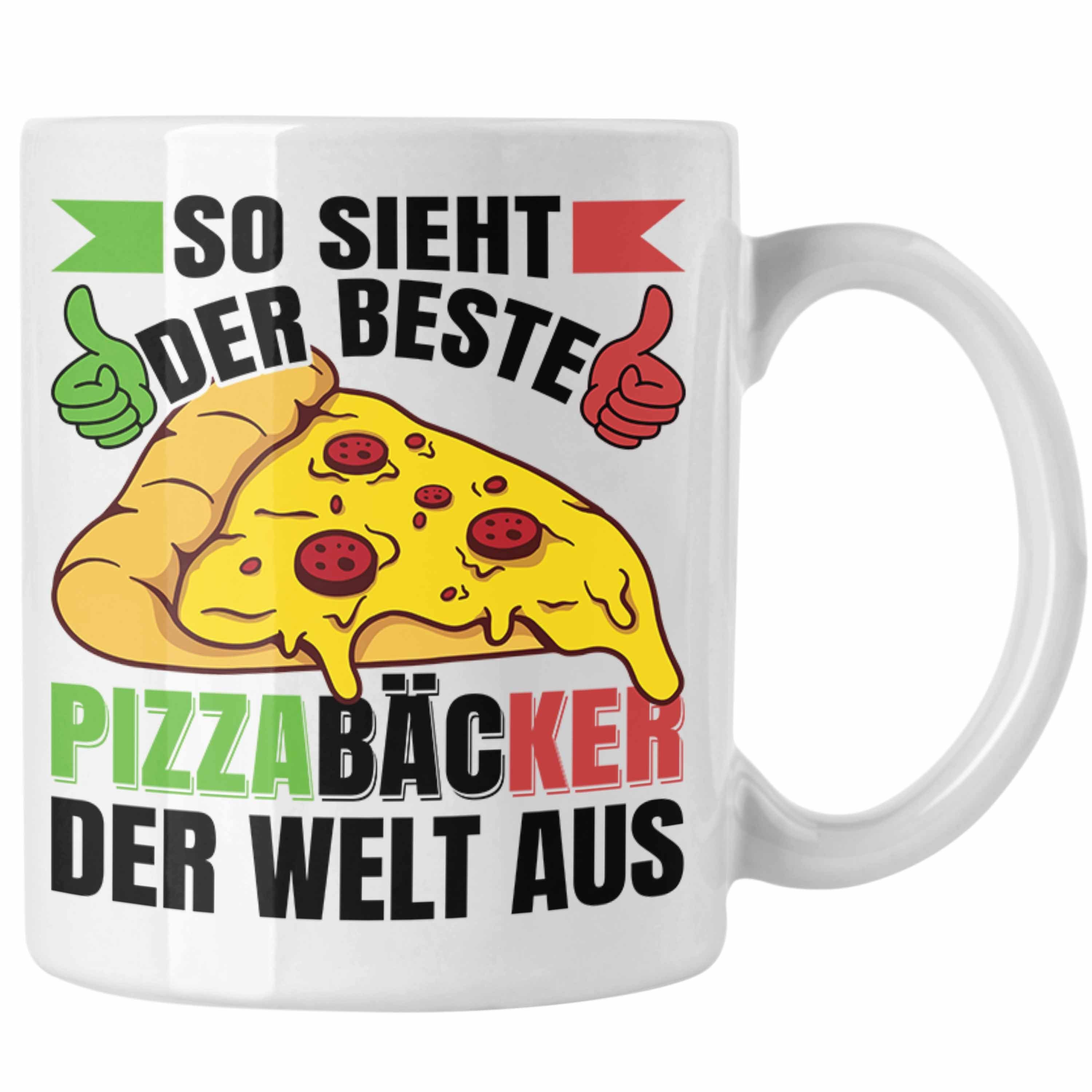 Trendation Tasse Trendation - Pizzabäcker Geschenk Tasse Lustiger Spruch Geschenkidee Pizza-Bäcker Weiss