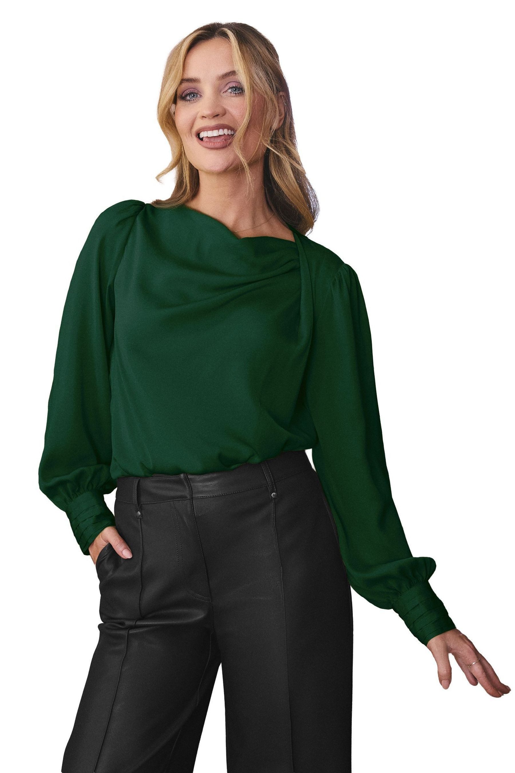 Love & Roses Langarmbluse Love & Roses Langärmelige Satin-Bluse, Petite (1- günstig online kaufen