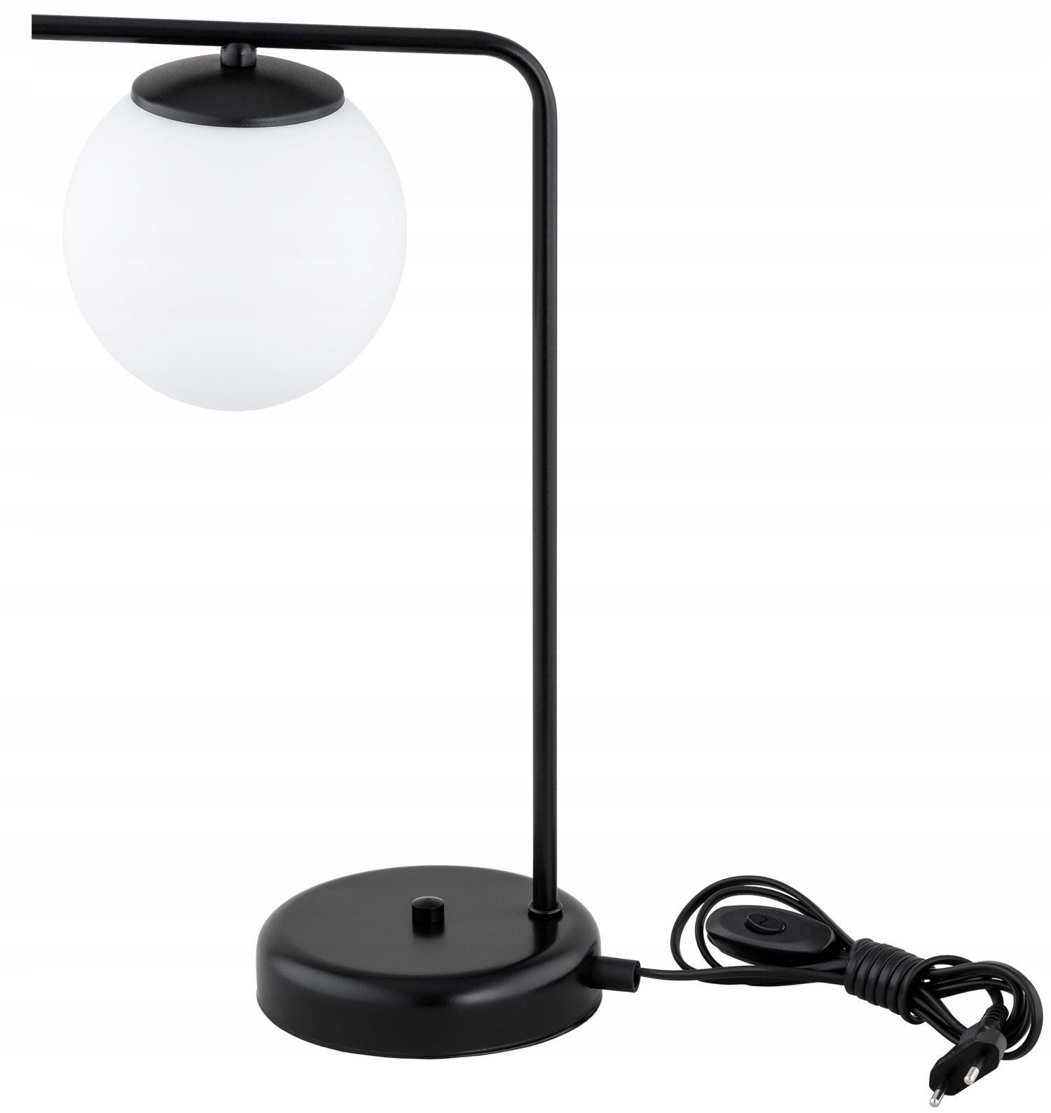 Licht-Erlebnisse Schreibtischlampe ELIO, ohne Leuchtmittel, 38 cm hoch E27 Kugel Schirm Modern