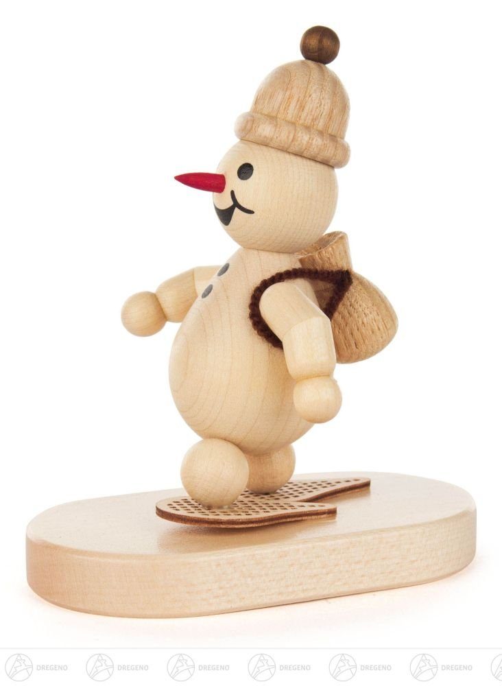 Dregeno Erzgebirge Schneemann Schneemann Schneeschuhen »Junior« auf 5x10x8,5cm = BxHxT NEU, Schneewanderer