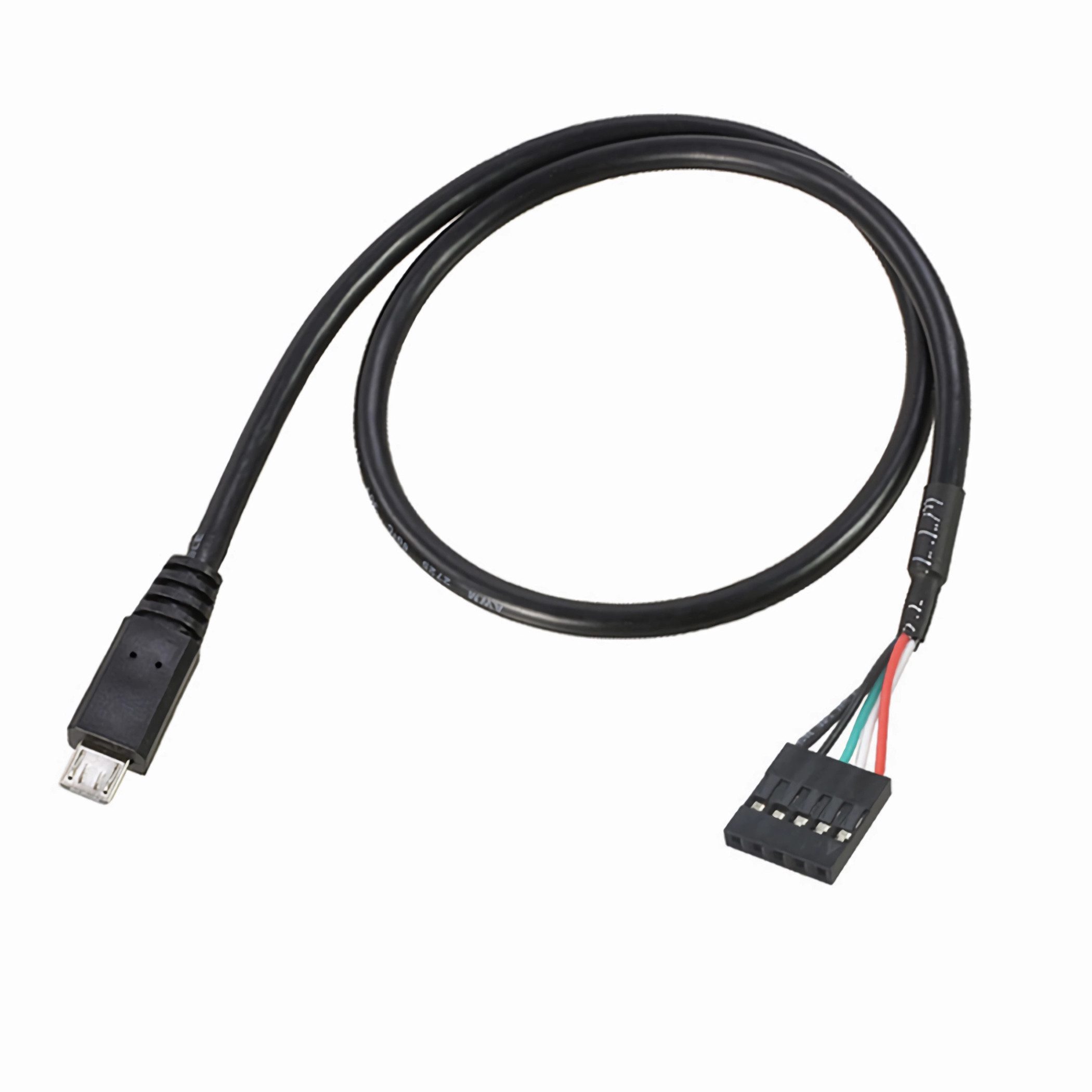 Bolwins D54 Kabel Adapter 5pin Header Buchse auf micro USB 5pin Motherboard PC Computer-Kabel, Micro USB 5-Pin Stecker, 5-Pin Header Buchse (Mainboard) (50 cm), Plug & Play