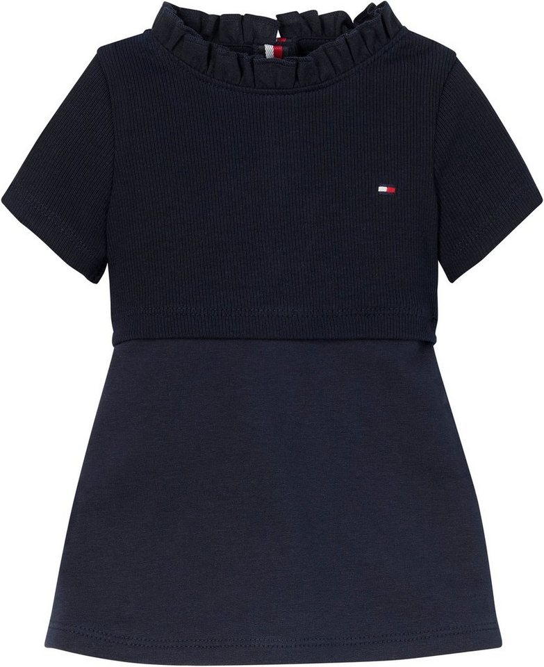 Tommy Hilfiger Jerseykleid BABY FLAG DRESS S/S mit Rippenstrick