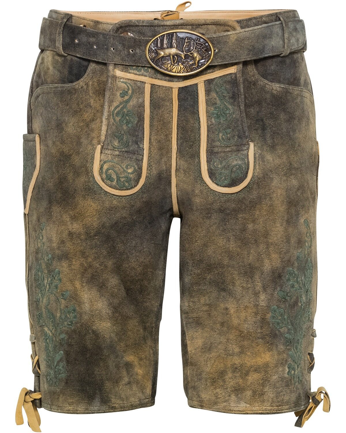 Trachtenhose Kurze Lederhose mit Gürtel