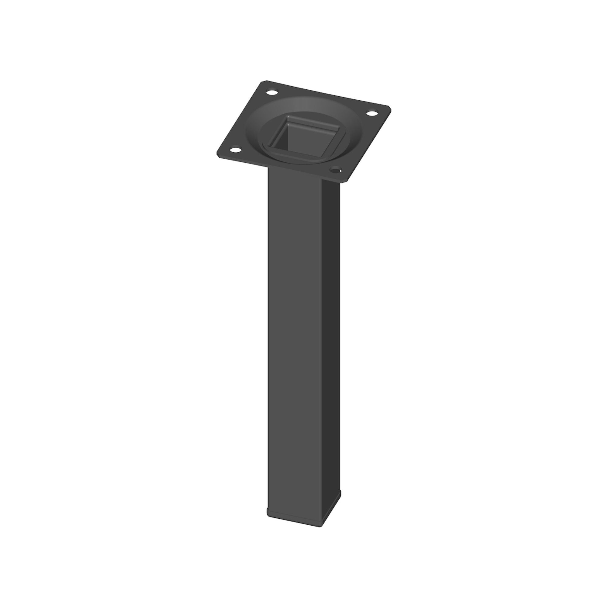 ELEMENT SYSTEM Tischbein Möbelfuß schwarz RAL 9005 25x25mm H.200mm Platte 4 Stk