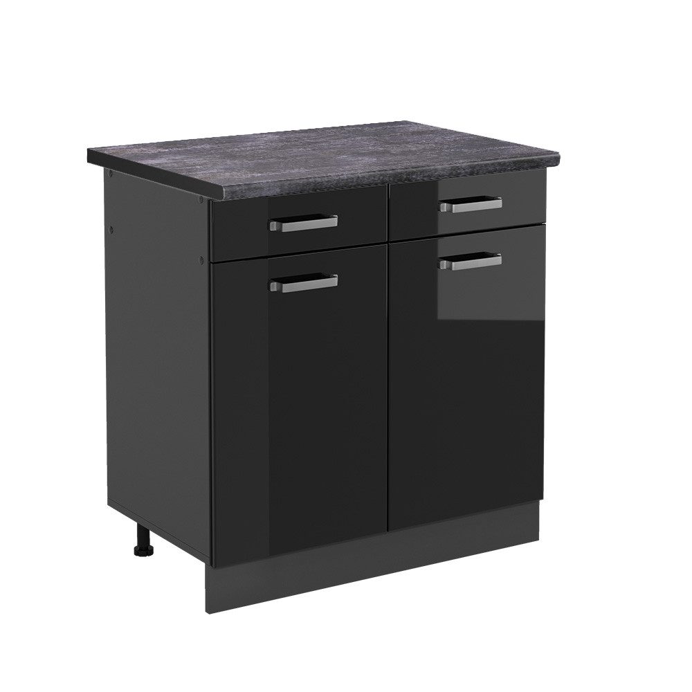 Vicco Unterschrank R-Line, Schwarz Hochglanz/Anthrazit, 80 günstig online kaufen