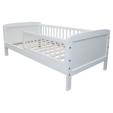 Micoland Kinderbett Kinderbett Juniorbett 140x70 cm mit Kokos-Buchweizenmatratze weiß