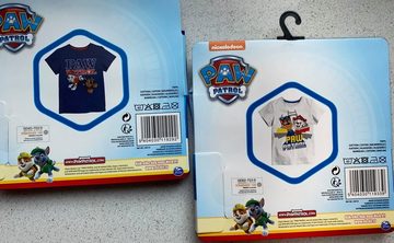 PAW PATROL T-Shirt 2x PAW PATROL T-Shirt 2 Stück Doppelpack Jungen und Mädchen Shirts Chase + Marschall Gr. 92 98/104 110/116 122/125