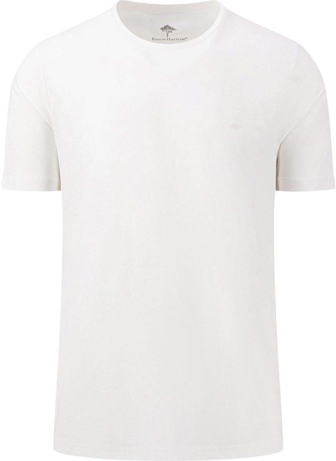 FYNCH-HATTON T-Shirt FYNCH-HATTON Basic T-Shirt (1-tlg) unifarben weiß