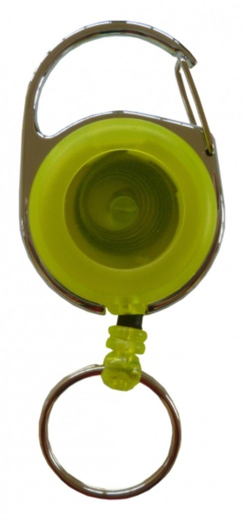 Kranholdt Schlüsselanhänger (10-tlg), Ausweisclip Gelb Metallumrandung, / runder Ausweishalter Form mit / Jojo Transparent Schlüsselring Gürtelclip