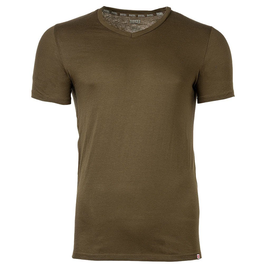 UMTEE-MICHAEL-TUBE, Diesel T-Shirt Herren Schwarz/Khaki - T-Shirt V-Ausschnitt