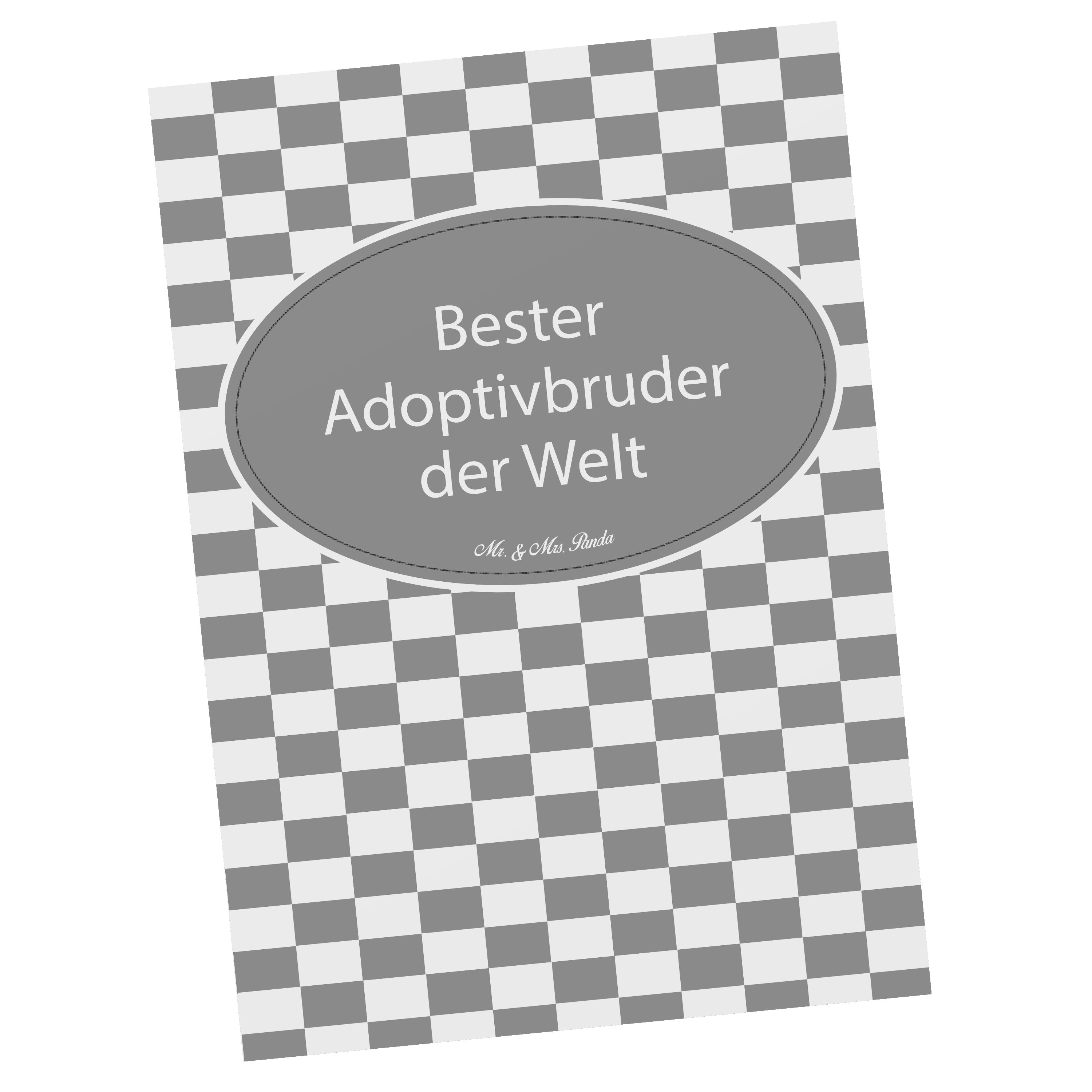 Mr. & adoptiert, Grußkarte, Panda Mrs. Geschenk, - Postkarte G Brudi, Adoptivbruder Geschwister