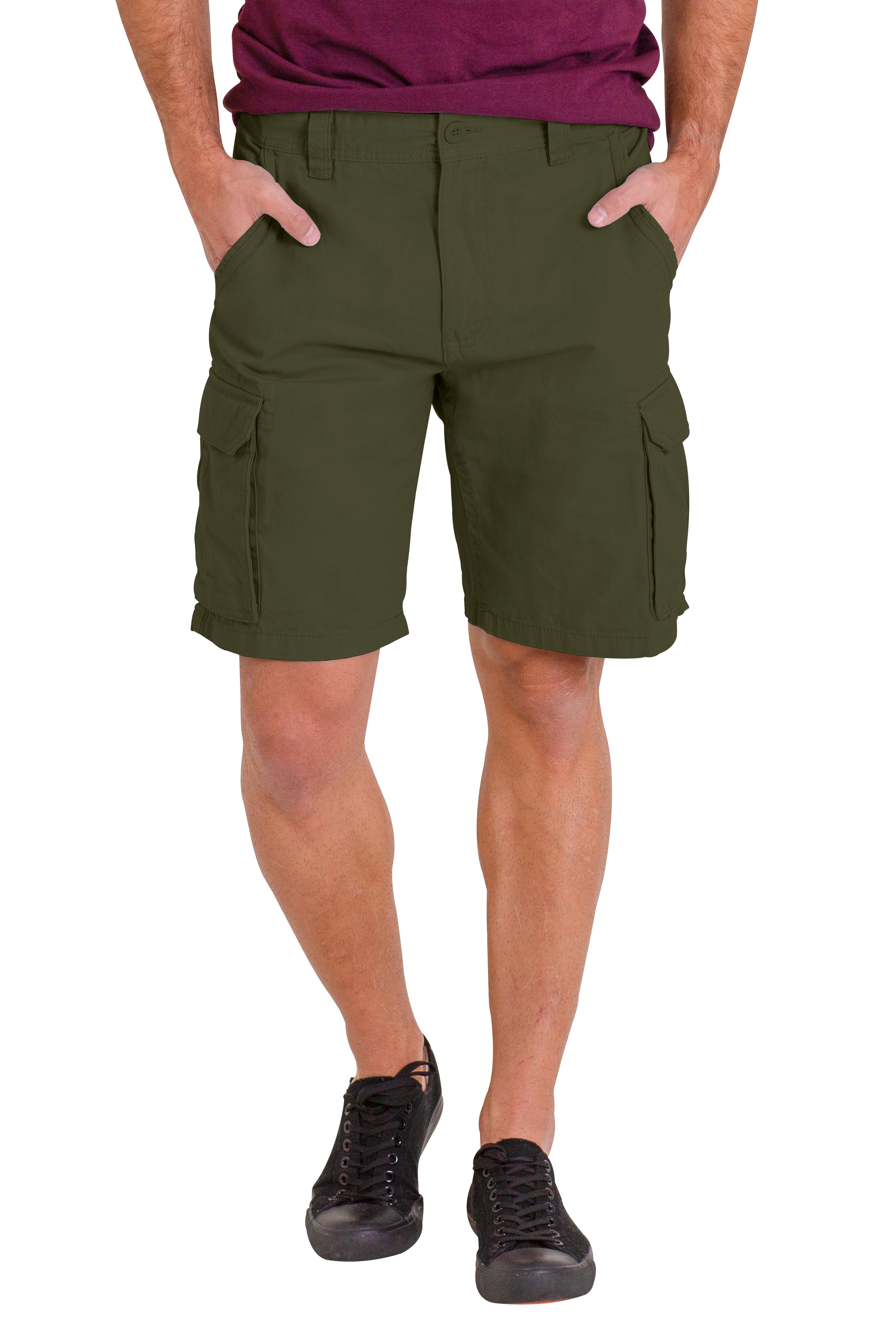 Herren Cargo Shorts Baumwolle - Mit Reißverschluss & Vielen Taschen