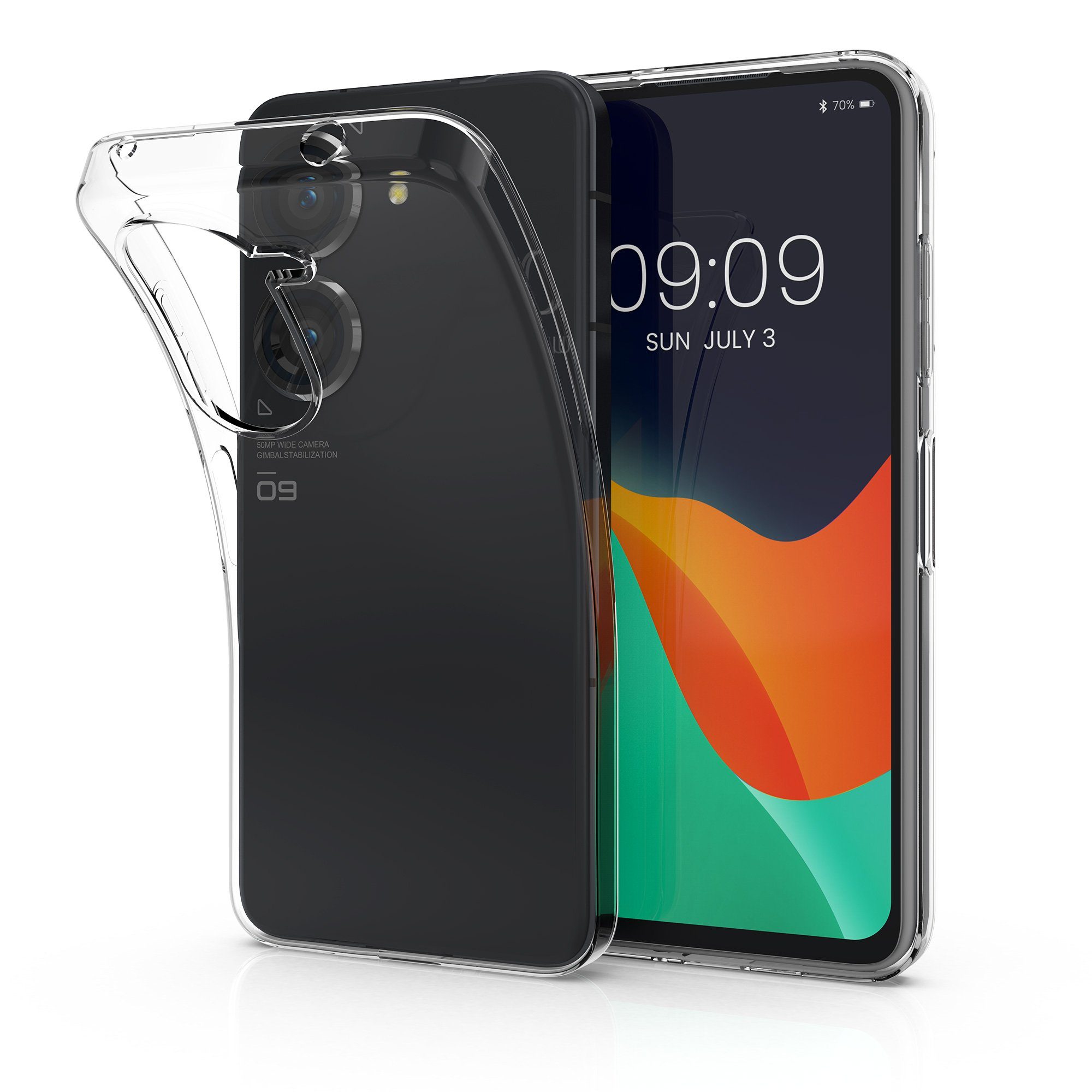 kwmobile Handyhülle Hülle für ASUS Zenfone 10 / Zenfone 9, Silikon Handyhülle transparent - Handy Case gummiert