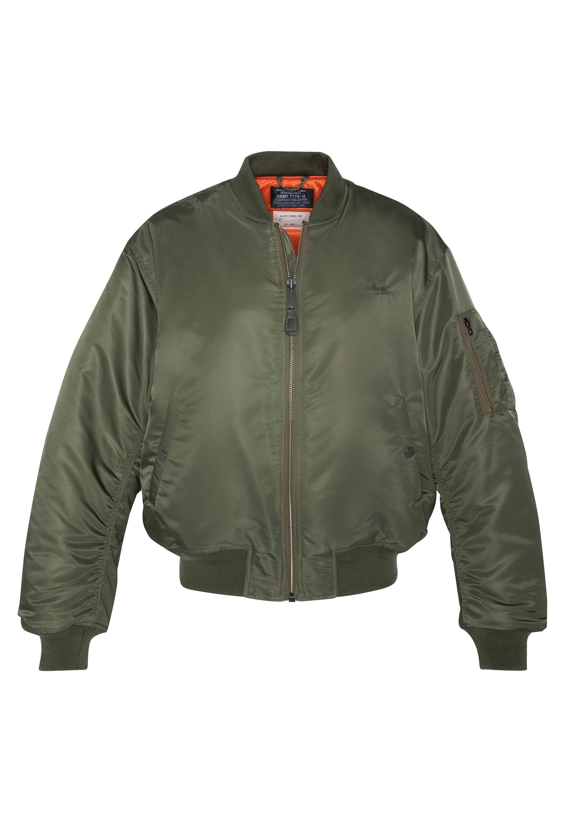 Schott NYC Bomberjacke Jacke Eco-friendly MA-1 90's fit bomber jacket (1-St) Keine