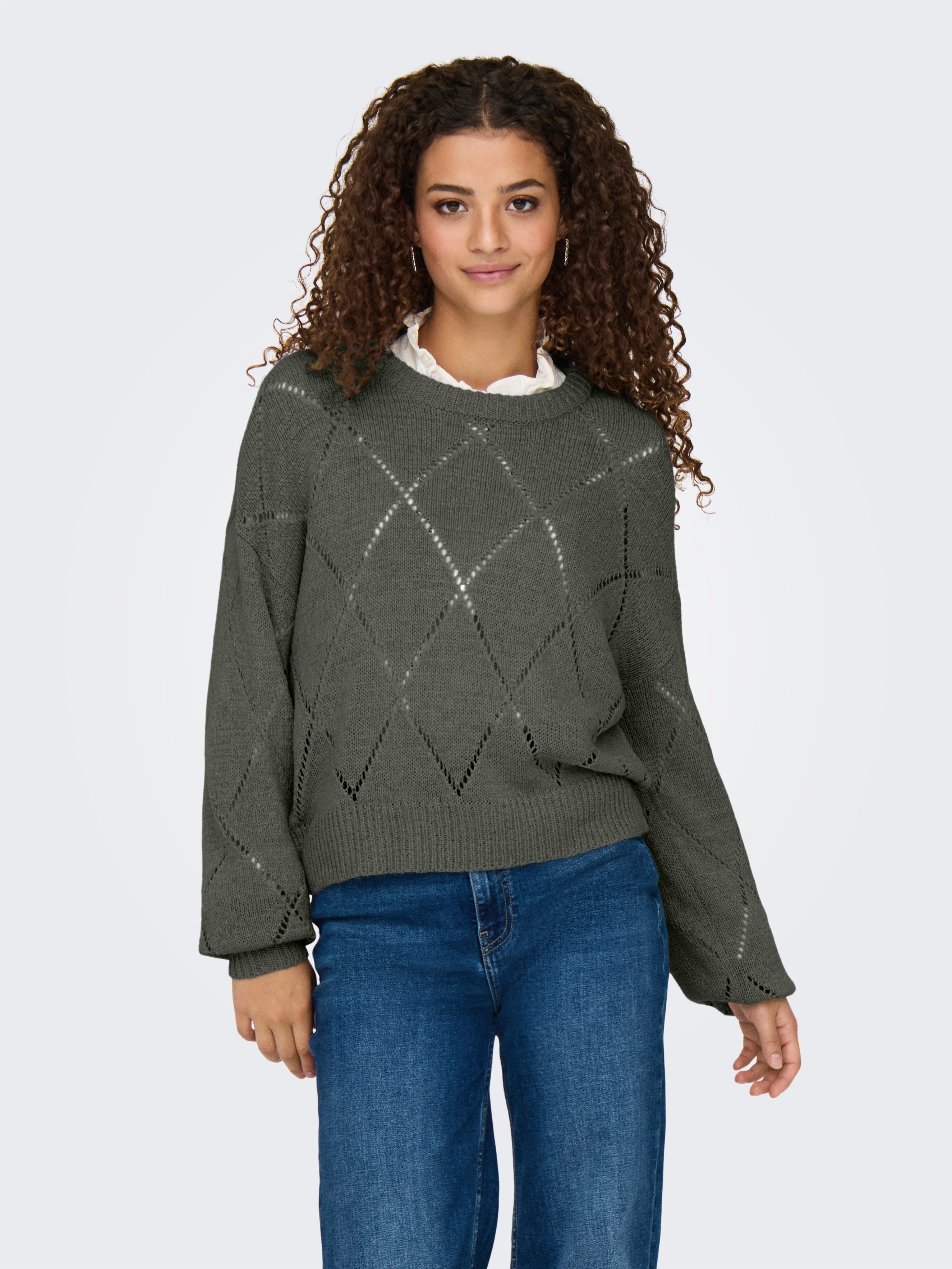 ONLY Strickpullover ONLGEENAS LS STRUCTURE O-NECK CC KNT günstig online kaufen