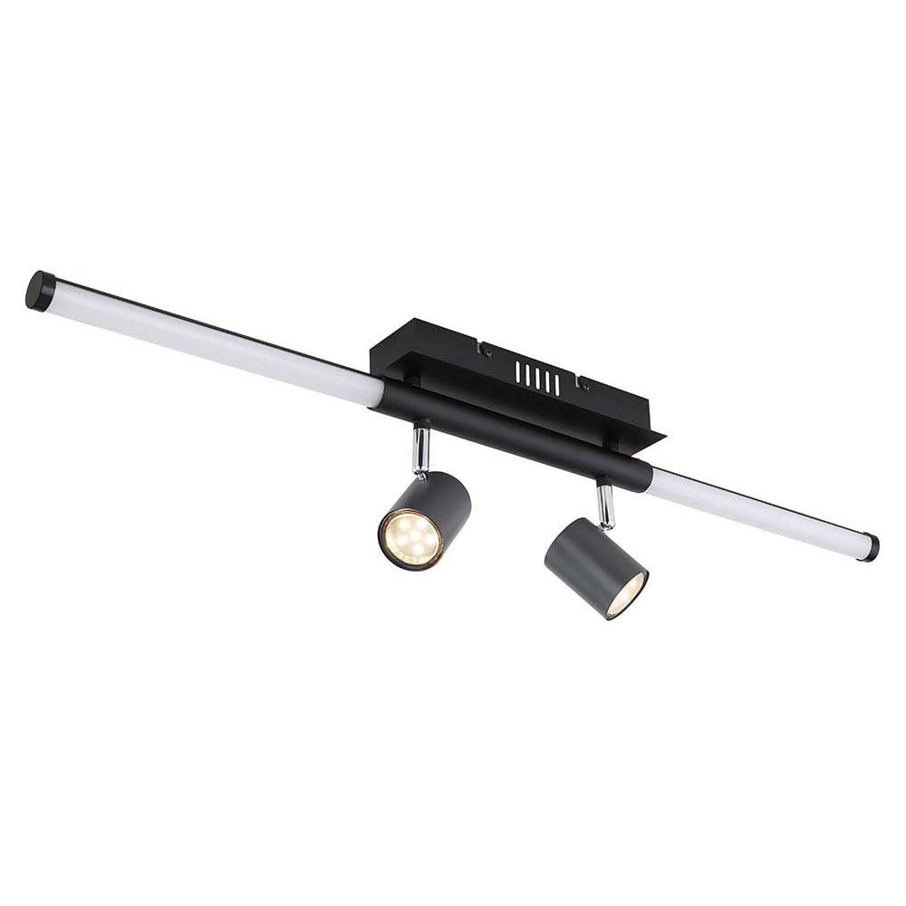 etc-shop LED Deckenleuchte, Leuchtmittel graphit verstellbar nicht Leuchte schwarz inklusive, L Chrom Deckenlampe Spotstrahler
