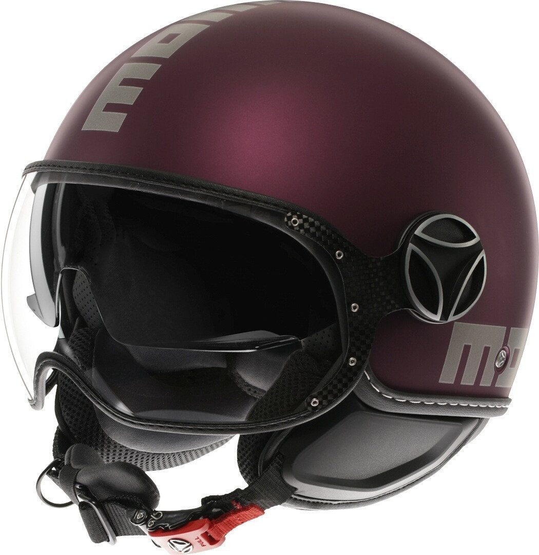 Momo Motorradhelm FGTR Evo Mono Jethelm, vorbereitet für Kommunikationssystem,integriertes Sonnenvisier