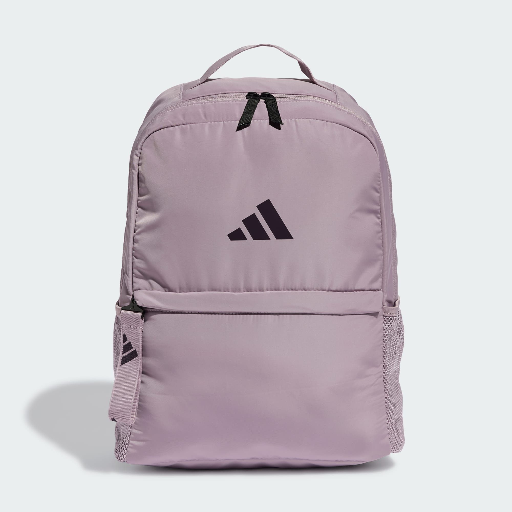 adidas originals – rucksack in rosa mit rolltop und geometrischem muster