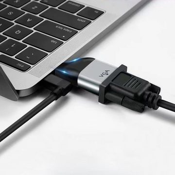 Bolwins F29 USB-C auf VGA Adapter Kabel 3D für TV PC Laptop Tablett Handy Audio- & Video-Adapter