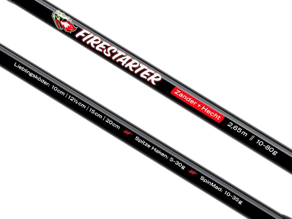 Lieblingsköder Spinnrute FIRESTARTER - RUTE - Zander/Hecht 2,65 m, (2-tlg., Lieblingsköder Стержниschutz), starkes Rückgrat - hochwertige SiC-Ringeinlagen