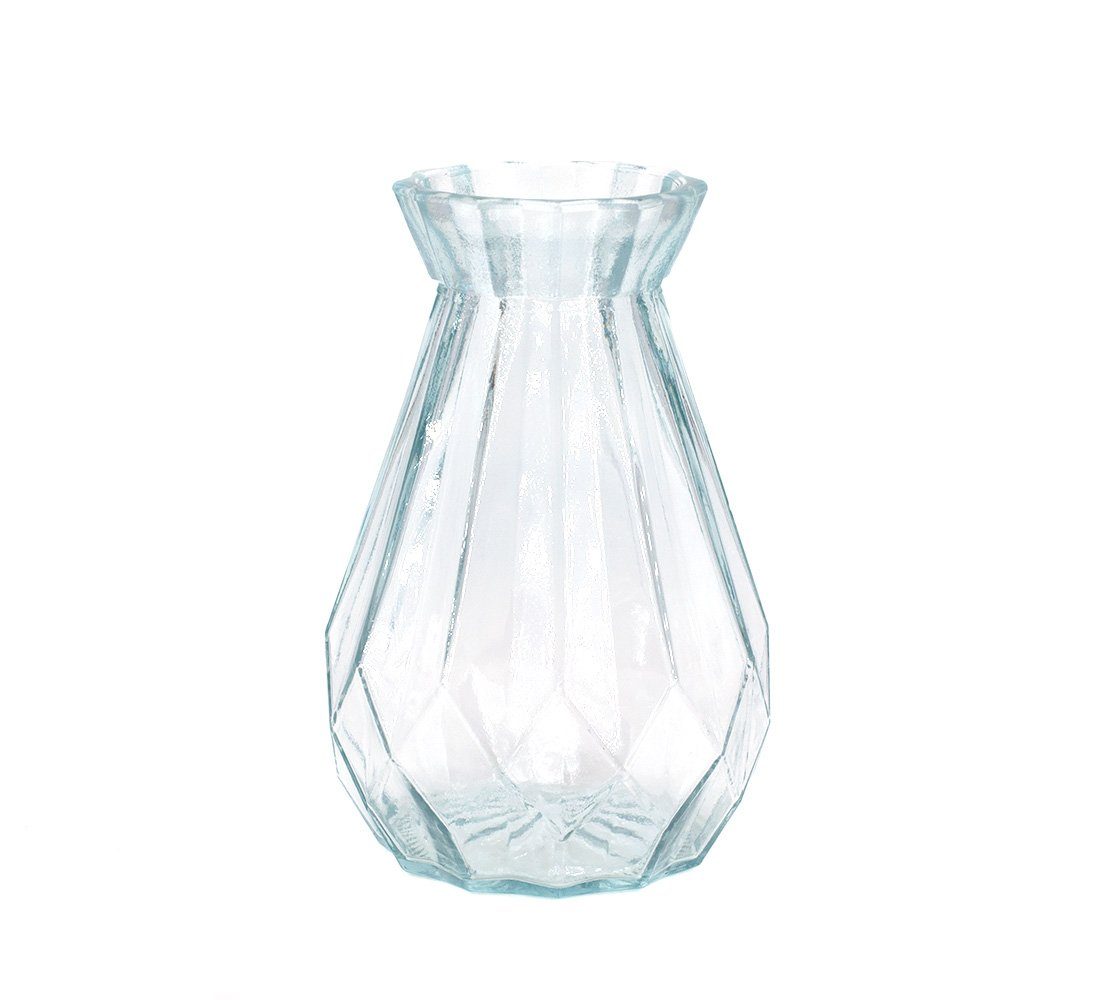 Creativery Dekovase, Vase Glas mit Diamant Muster 14cm klar transparent 330ml, 1 Stück