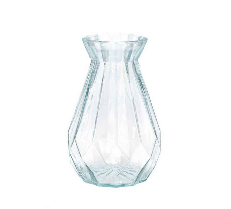 Creativery Dekovase, Vase Glas mit Diamant Muster 14cm klar transparent 330ml, 1 Stück