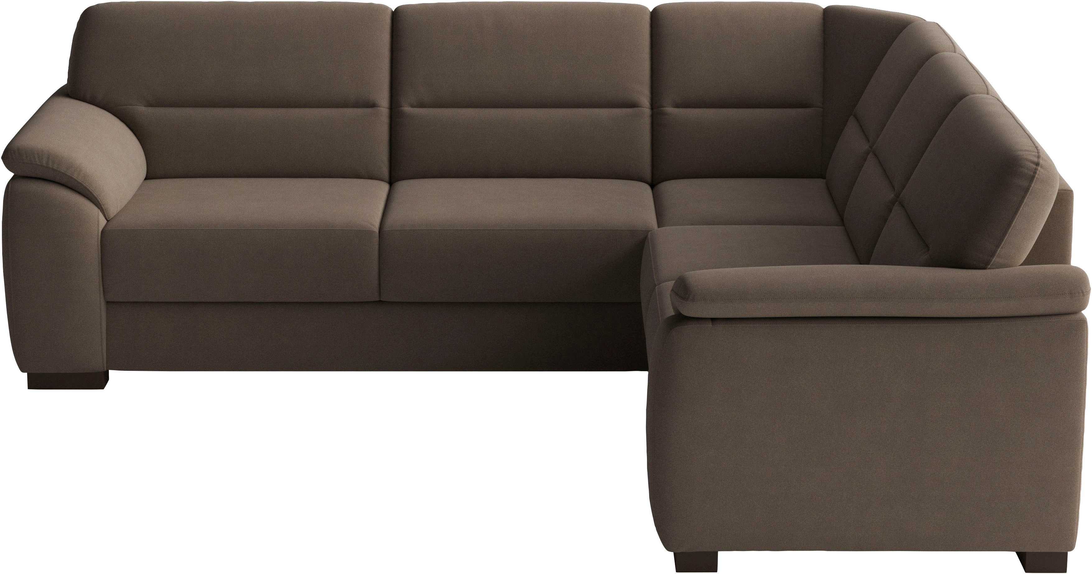 sit&more Ecksofa Montego L-Form, B: 256 cm, große Stoffauswahl, Komfortsitzhöhe 46 cm, mit Schlaffunktion, optional Schubkasten mit Stauraum