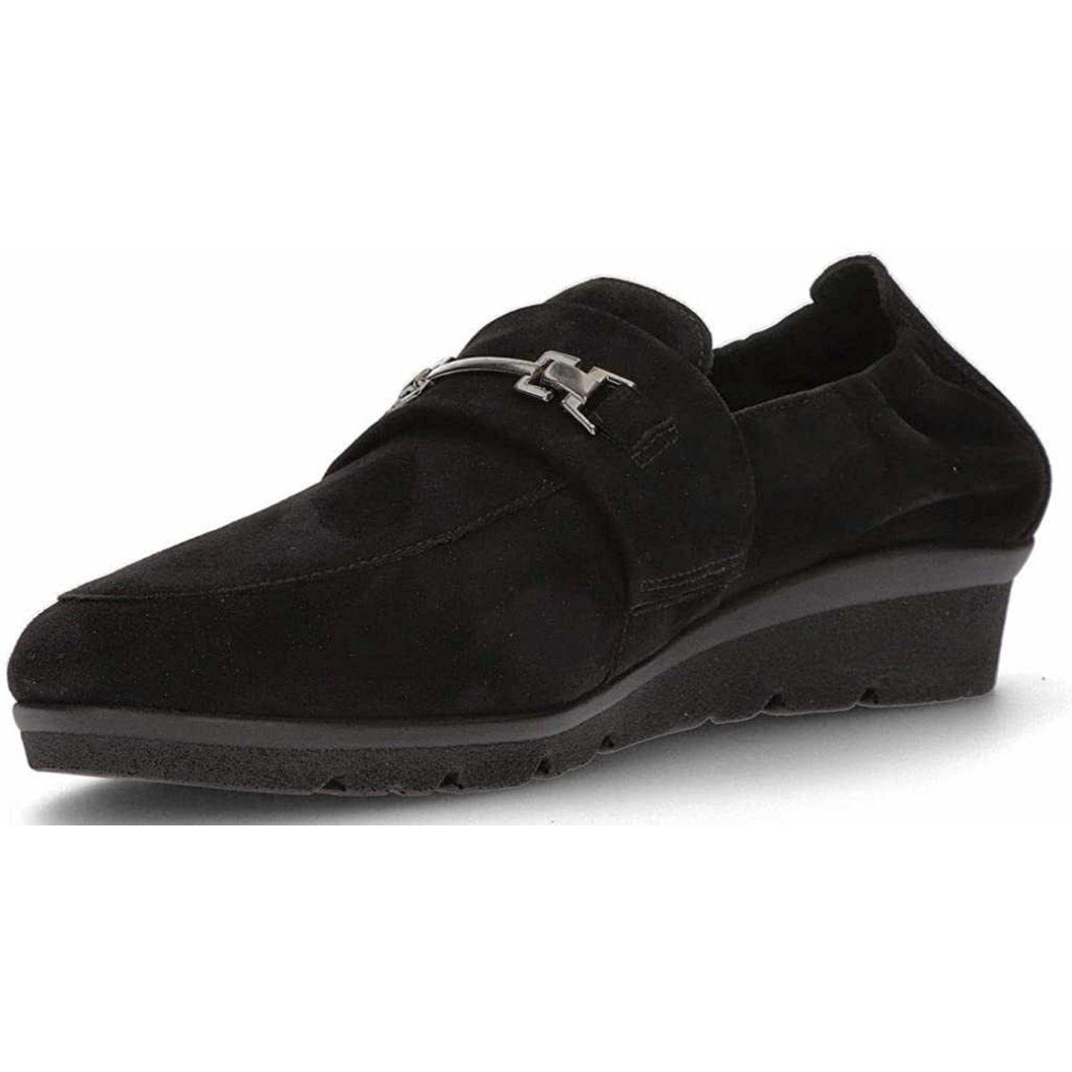 Mokassins für Damen in schwarz Slipper