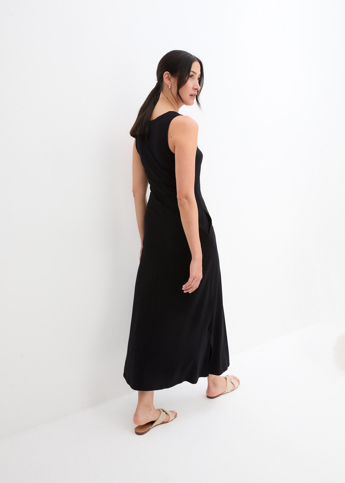 bonprix Maxikleid aus Jersey-Material, mit Viskose-Anteil, lässige Passform