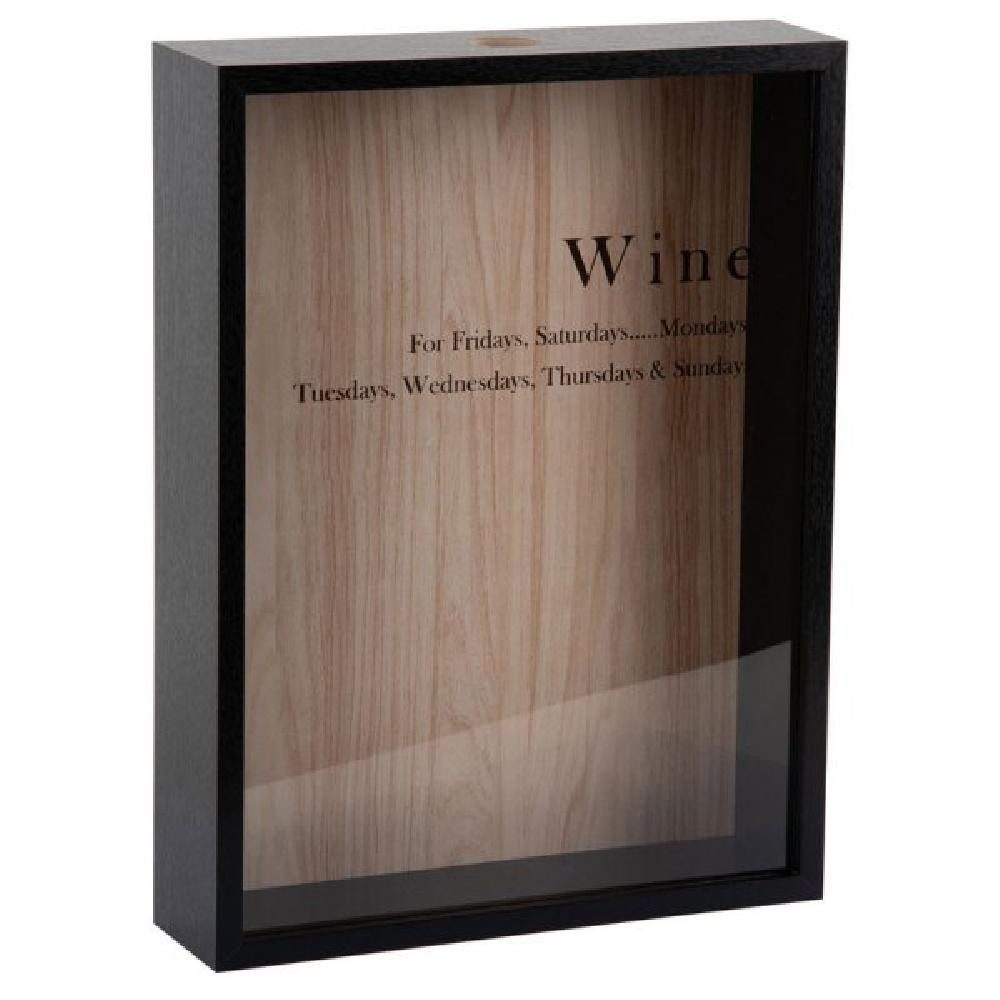 Present Time Weinflaschenöffner Wandbox für Weinkorken Wine Momentum Box Schwarz