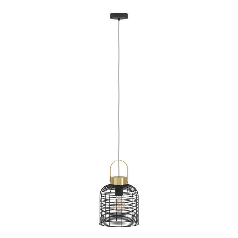 EGLO Hängeleuchte ROUNDHAM, ohne Leuchtmittel, Hängeleuchte, schwarz, messing-gebürstet, 1X40W exkl.