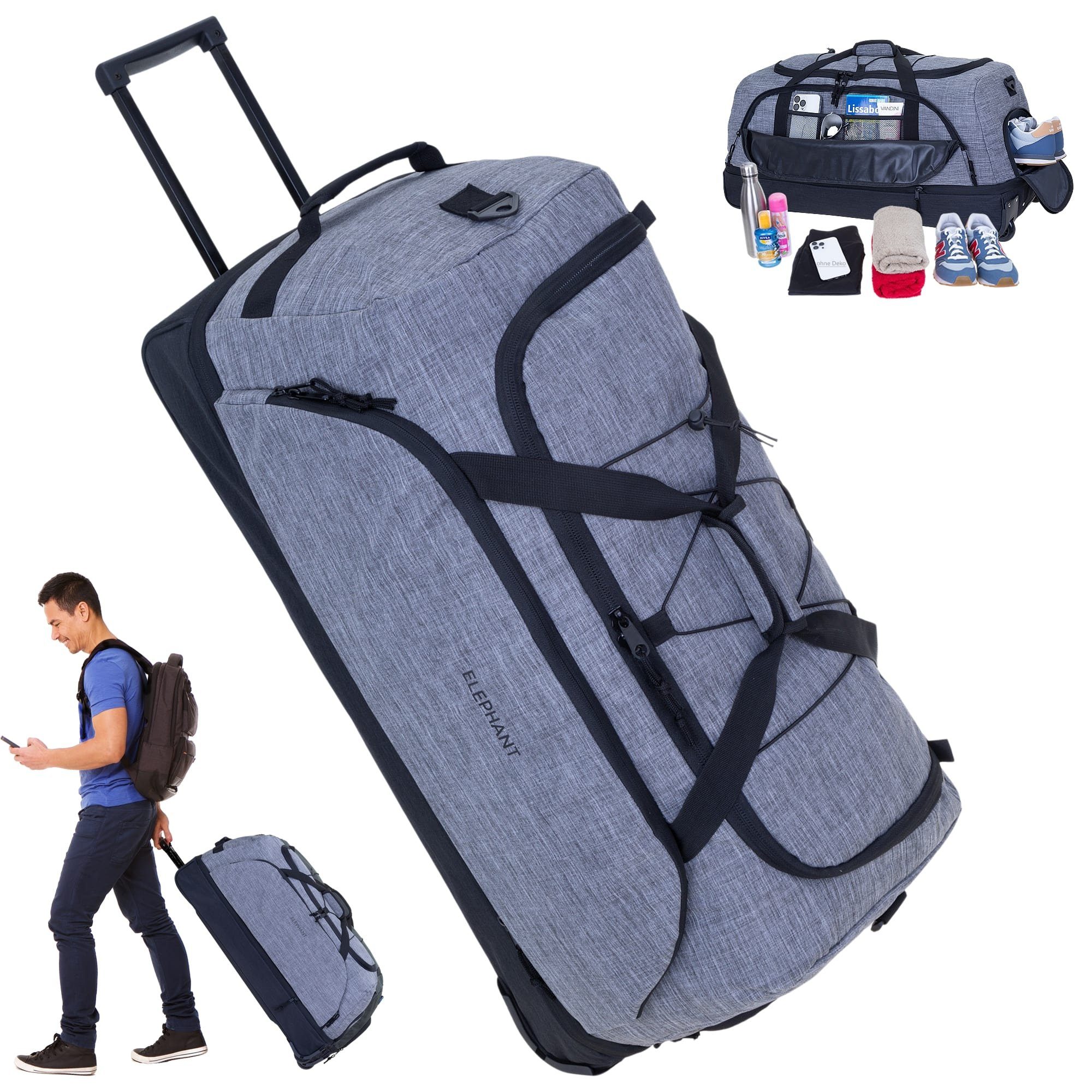 ELEPHANT Weichgepäck-Trolley Cruiser Trolley 100-135 L Reisetasche Travel, Tasche Softcase Gepäck Reise Urlaub Trolly