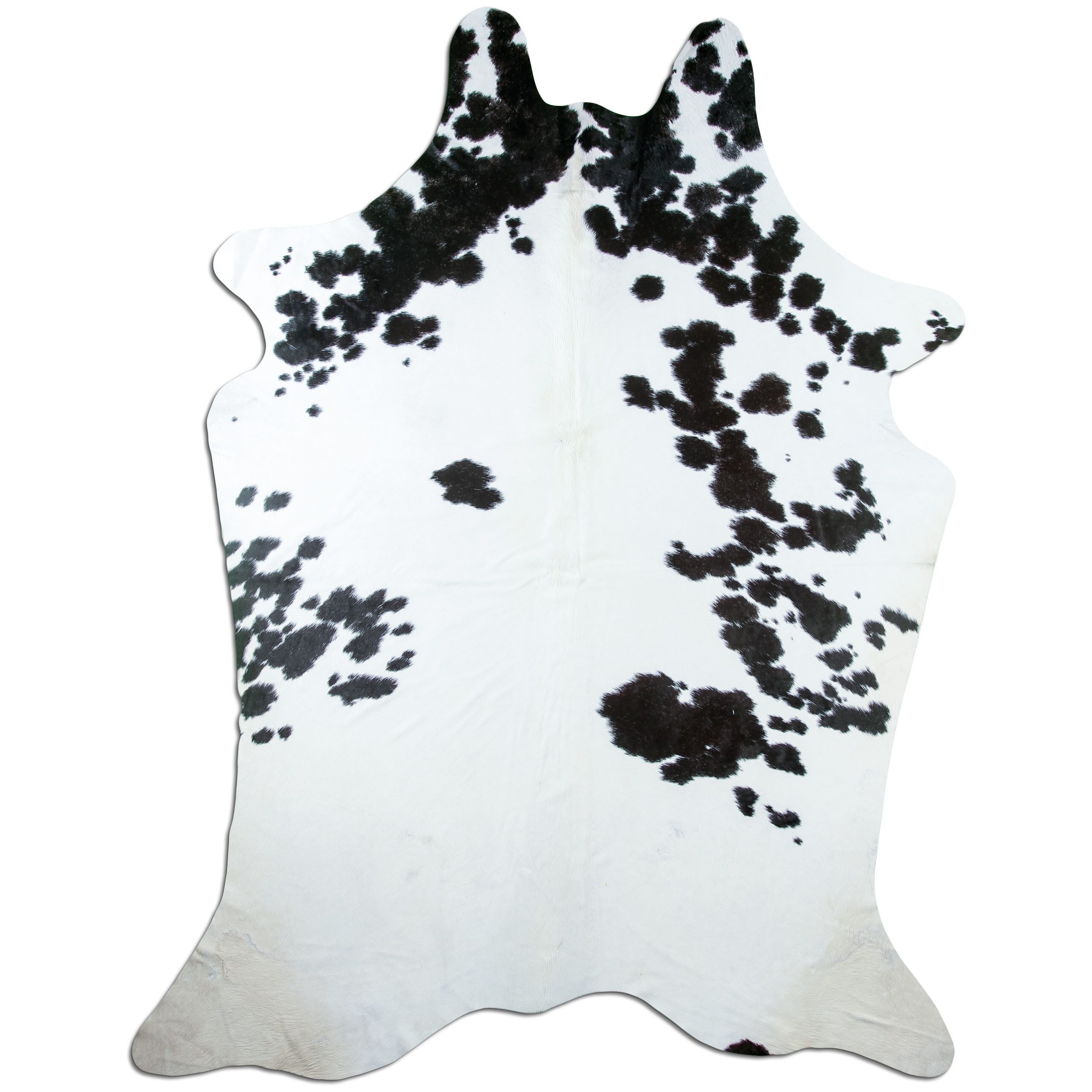 Livorio Fellteppich L250 x B186 cm - schwarz weiß, Kuhfell, Premium Kuhfell Teppich, Rinderfell, Echtfell, black and white