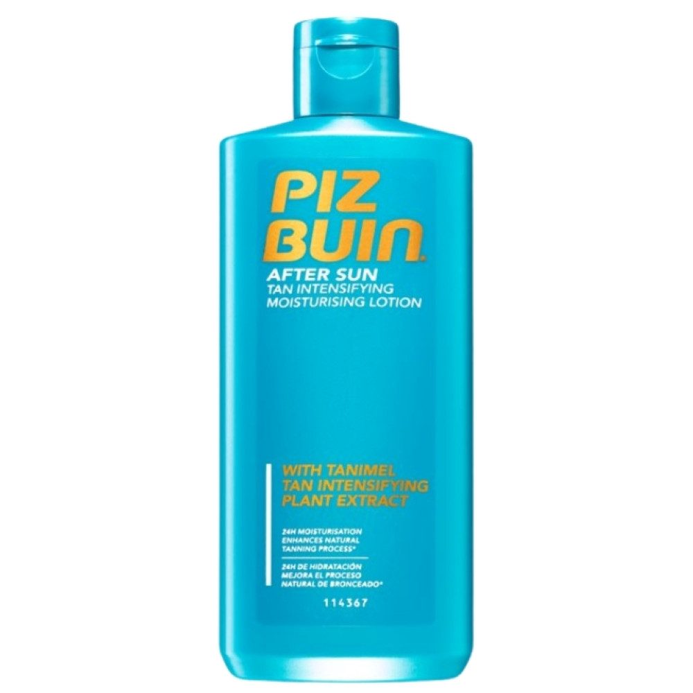 Piz Buin After Sun-Milch Piz Buin Feuchtigkeitsspendende Pflegemilch 200 ml, 1-tlg., Beruhigt die Haut und hilft die Bräune zu verlängern