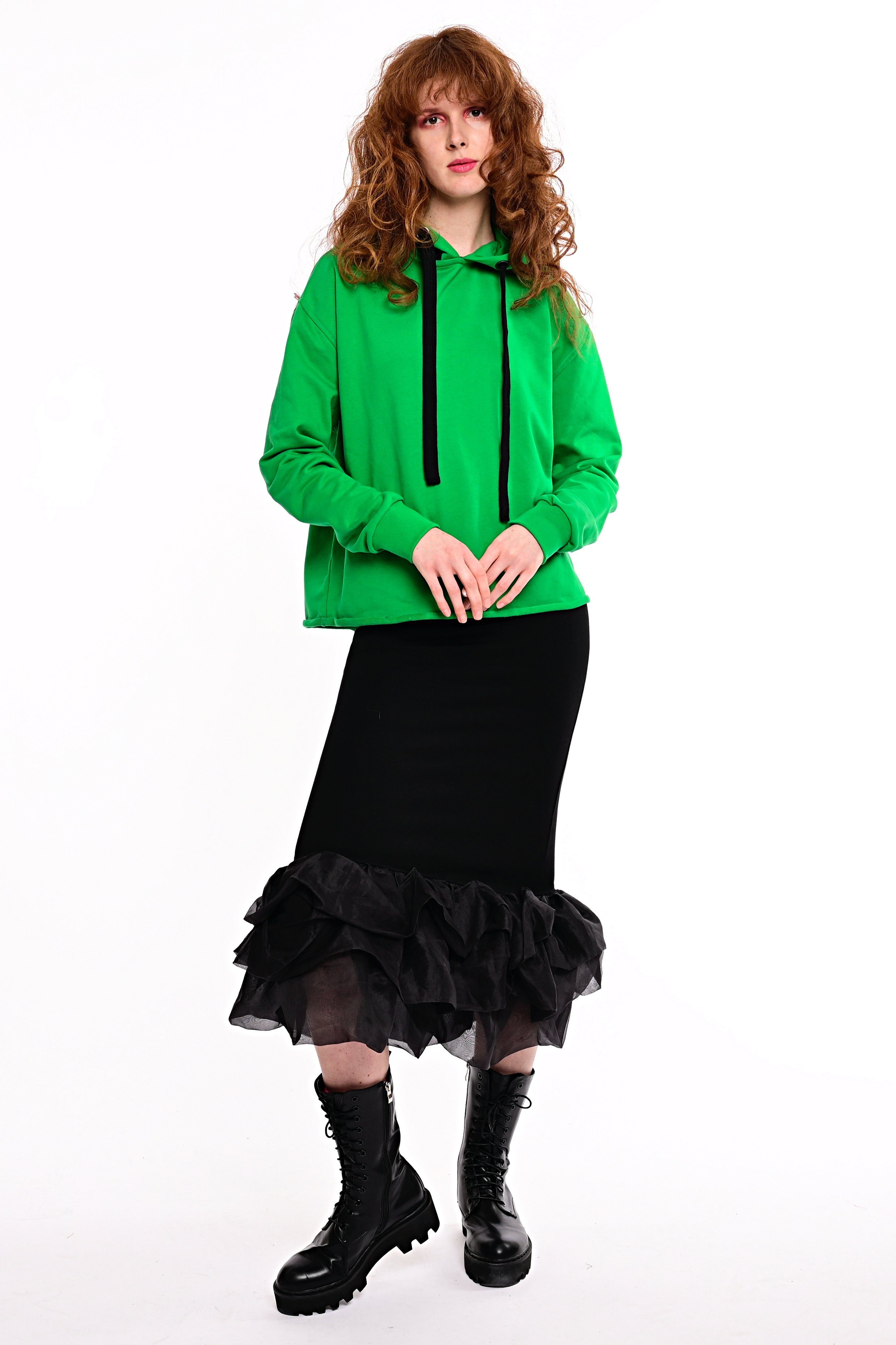 ILAY Lit Kapuzensweatshirt Oversized Holy Hoodie Flash Green- Urban Streetwear Logoband Ilay Lit