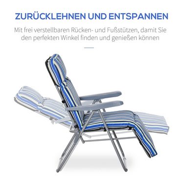 Outsunny Gartenliege Gartenliege Gartenmöbel Set Stahl Polyester 60 x 75 x 65-102 cm, Set, 2 St., Lounge Chair, klappbar