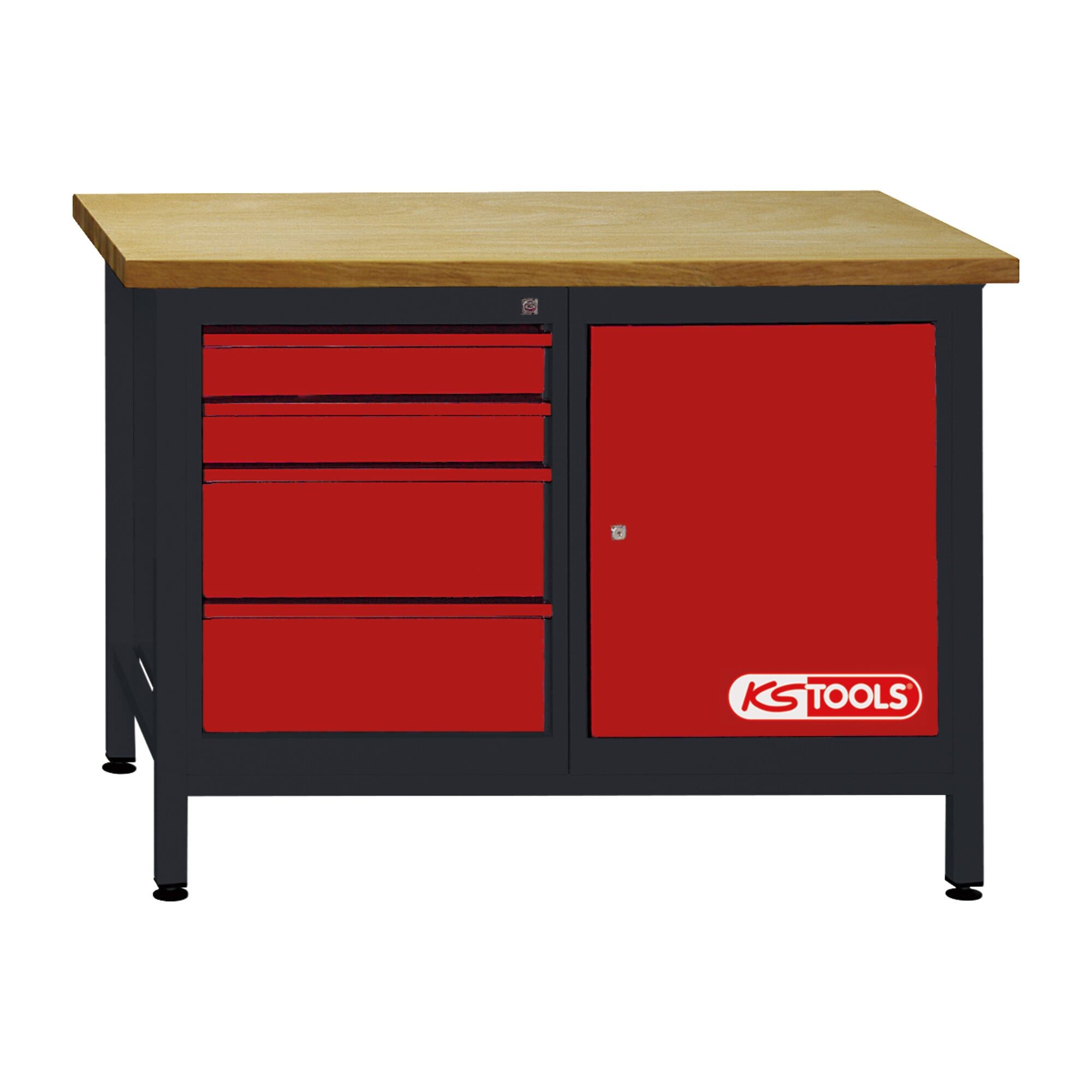 KS Tools KS Tools Werkbank mit 4 Schubladen und 1 Tür, H840xB1200xT500mm