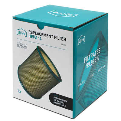 djive HEPA-Filter H14, Zubehör für djive Flowmate ARC Casual, Humidifier & Portable Luftreiniger, filtert bis zu 99,995% der Pollen und Feinstaub-Partikel aus der Luft