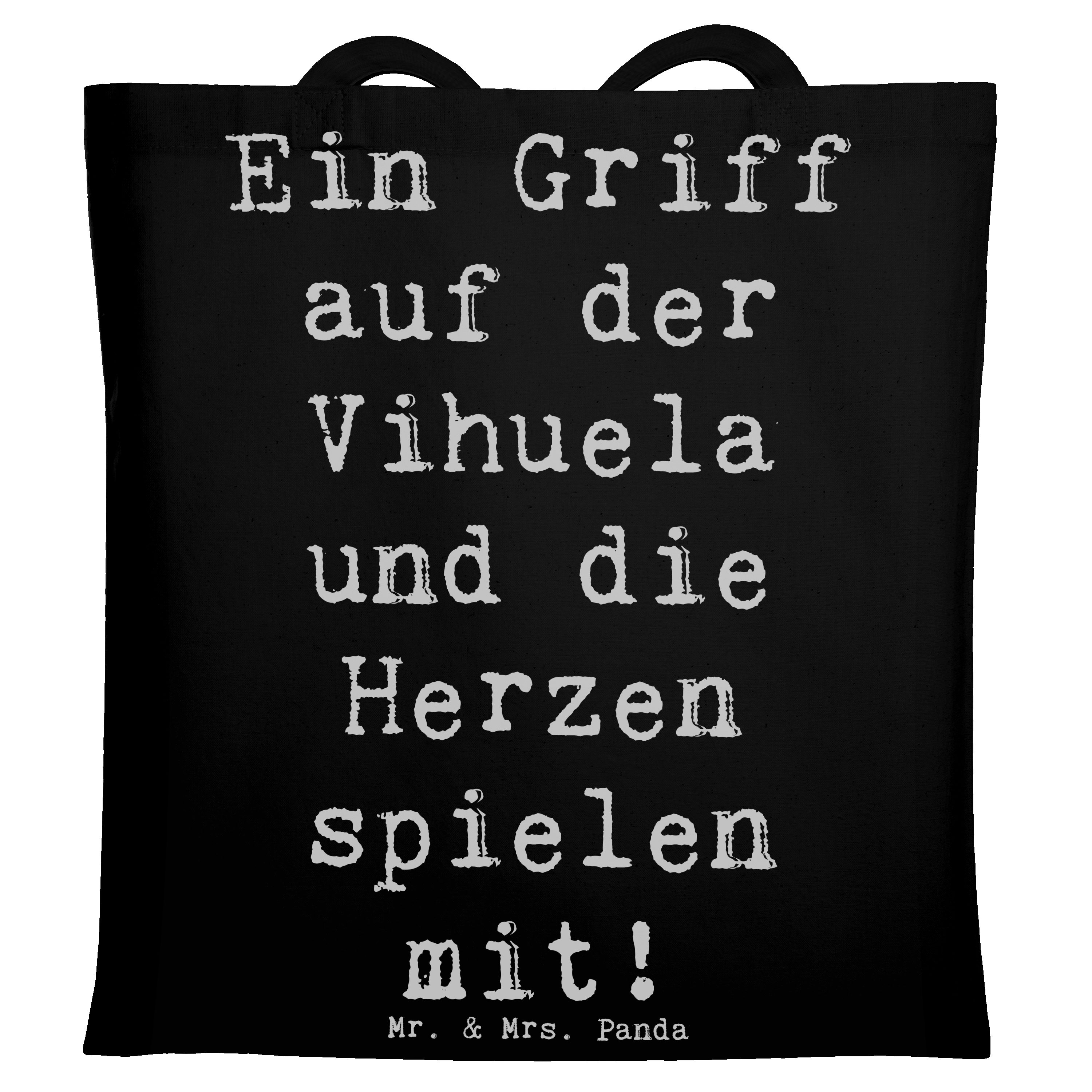 Tragetasche Vihuela Herzklang - Schwarz - Geschenk, Saiteninstrument, Jutebeutel