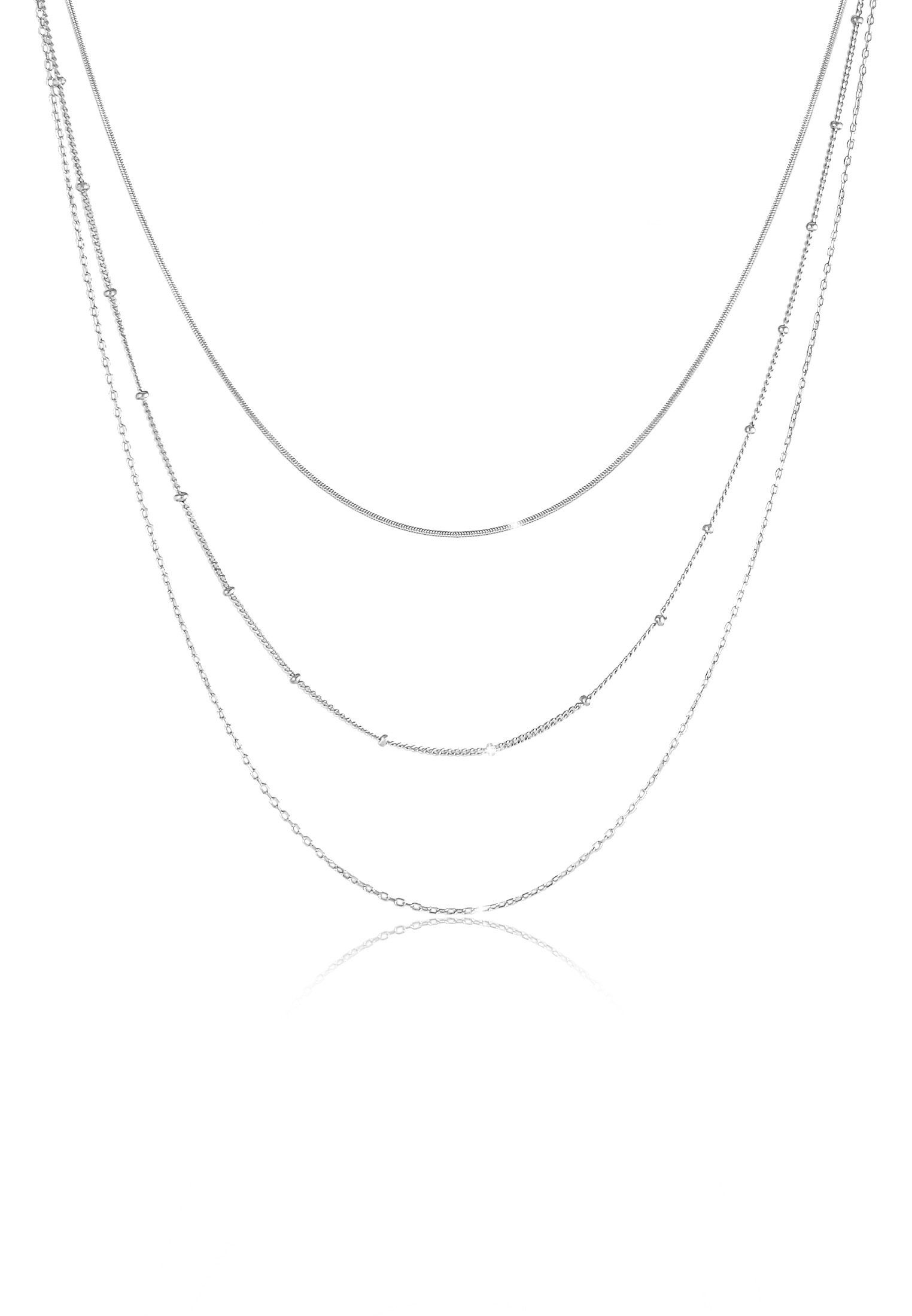 Elli Ketten-Set 3-reihige Schlangen Kugel Basic Design 925 Silber günstig online kaufen