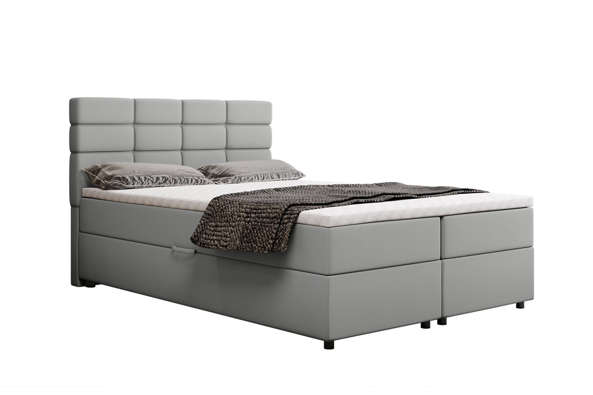 PANDA MÖBEL GmbH Boxbett Reve, 140x200, 160x200, 180x200, Boxbett mit Bettkasten und Topper