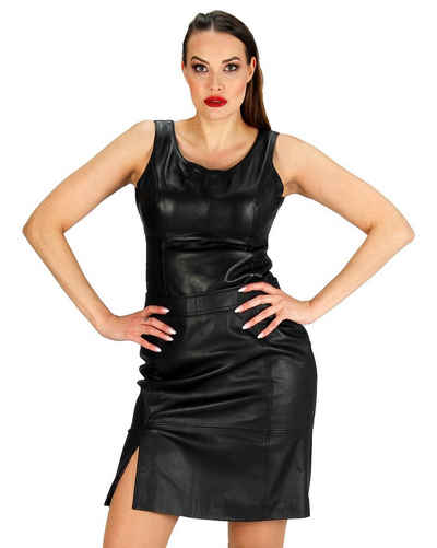 Fetish-Design Lederrock Lederrock Emilia Rock Schwarz Echtes Leder mit Seitenschlitz