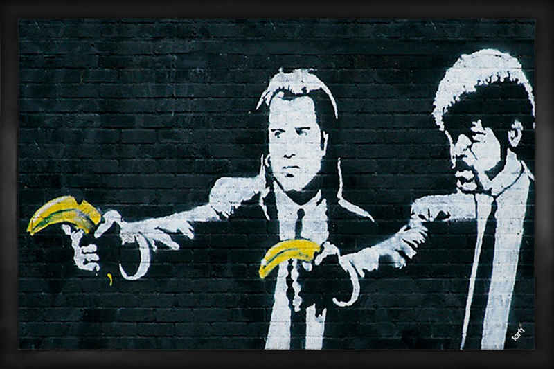 Fußmatte Banksy - Vincent Und Jules, Bananen-Pistolen, 1art1, Höhe: 5 mm